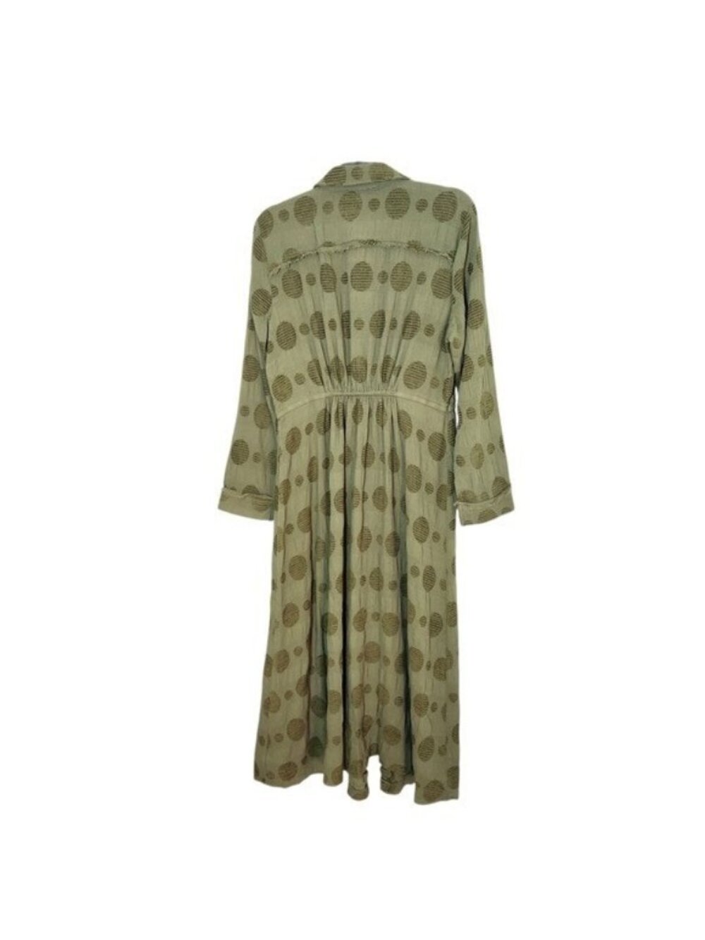 Umgee Green Midi Long Sleeve Shirt Dress NWT Size Medium - Picture 2 of 8